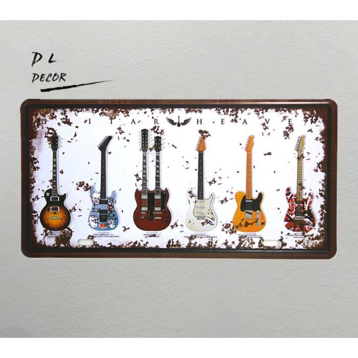 Dl Guitare Plaque Dimmatriculation Vintage Métal Inscrivez Accueil