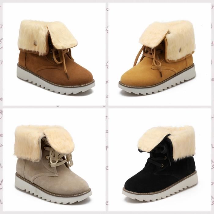 Bottes Daim En Hiver Fourrées Femme De Neige Chaudes Cheville Matte Iyf6g7vYbm