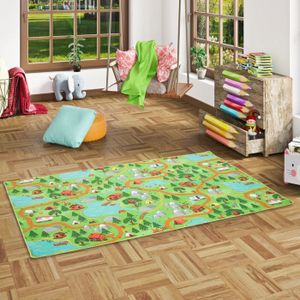 TAPIS Tapis de jeu pour enfant - camping vert [140x200 c