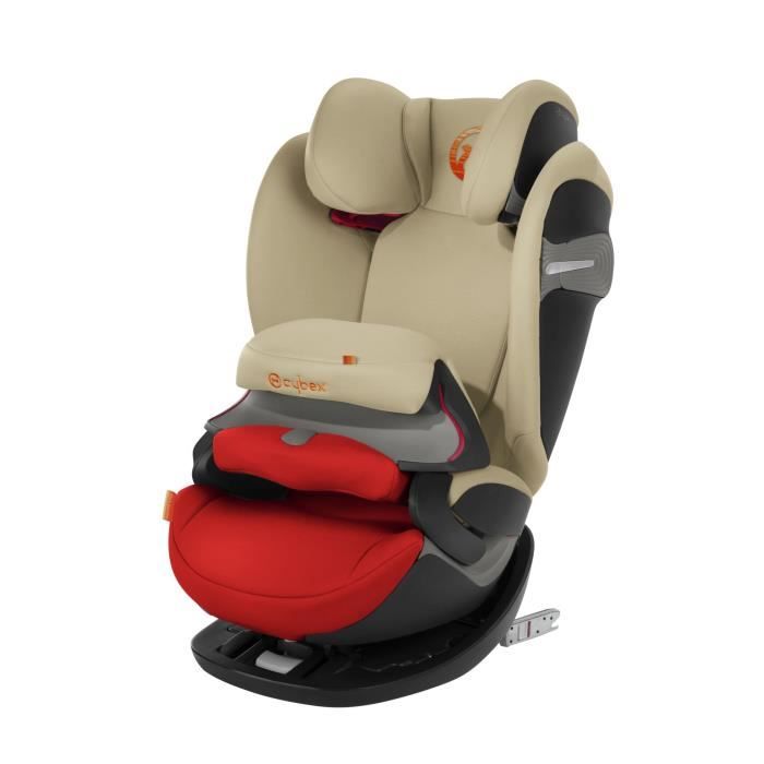 CYBEX Siège auto Groupe 123 Pallas S - Fix (9m à 12 ans) Evolutif - Isofix avec bouclier - Autumn Gold