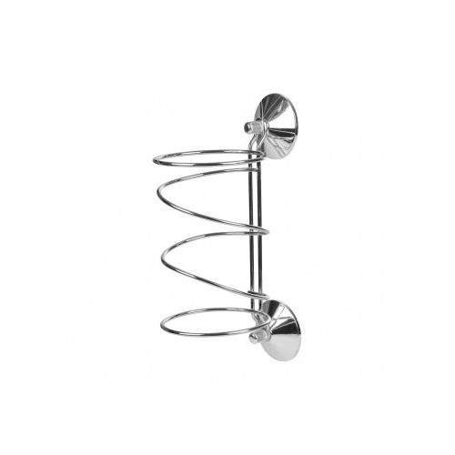 Support sèche-cheveux à ventouses fortes - Métal chromé