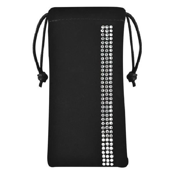 SWAROVSKI Etui Universel Smartphone 3 Bandes Strass - Noir