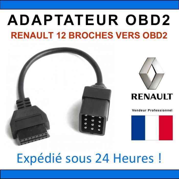 Adaptateur DIAGNOSTIQUE OBD2 Renault 12 Broches Can