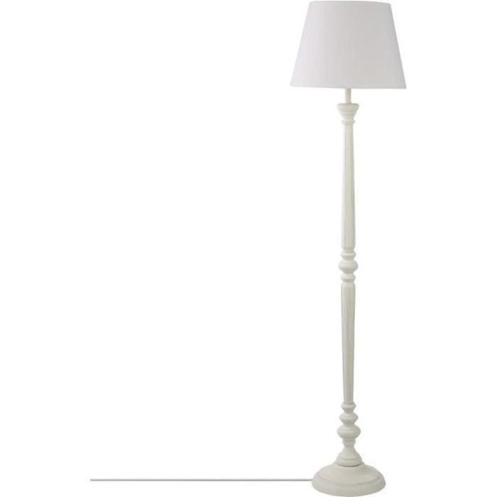 lampadaire bois et blanc