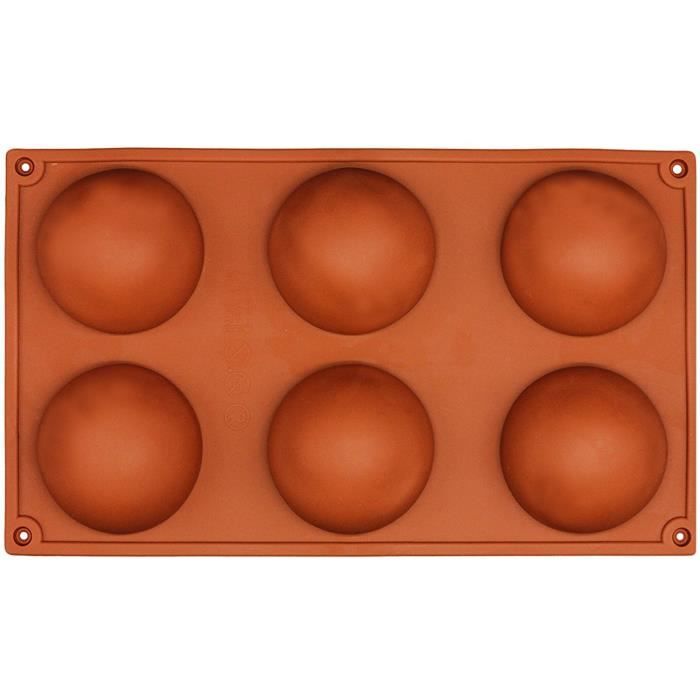 6 Petit Demi Spheres Moule En Silicone Plat A Four En Silicone Antiderapant Tres Resistant Gateau De Cuisson