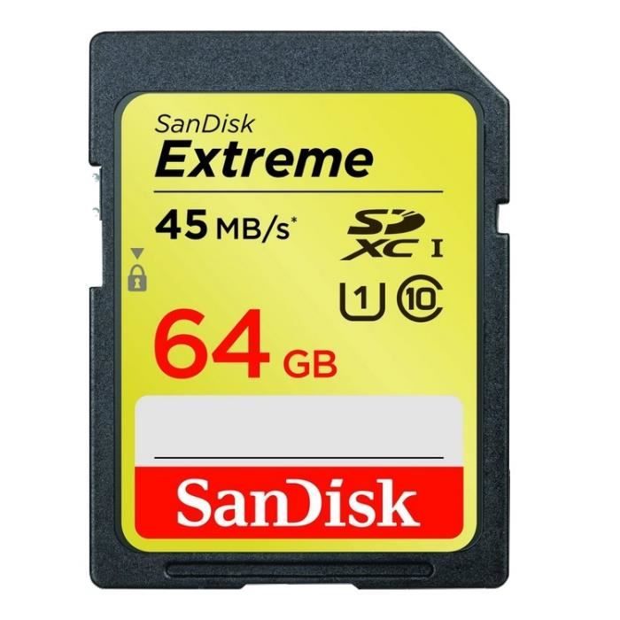 Sandisk SD 64 Go Extreme   Achat / Vente CARTE MEMOIRE Sandisk SD 64