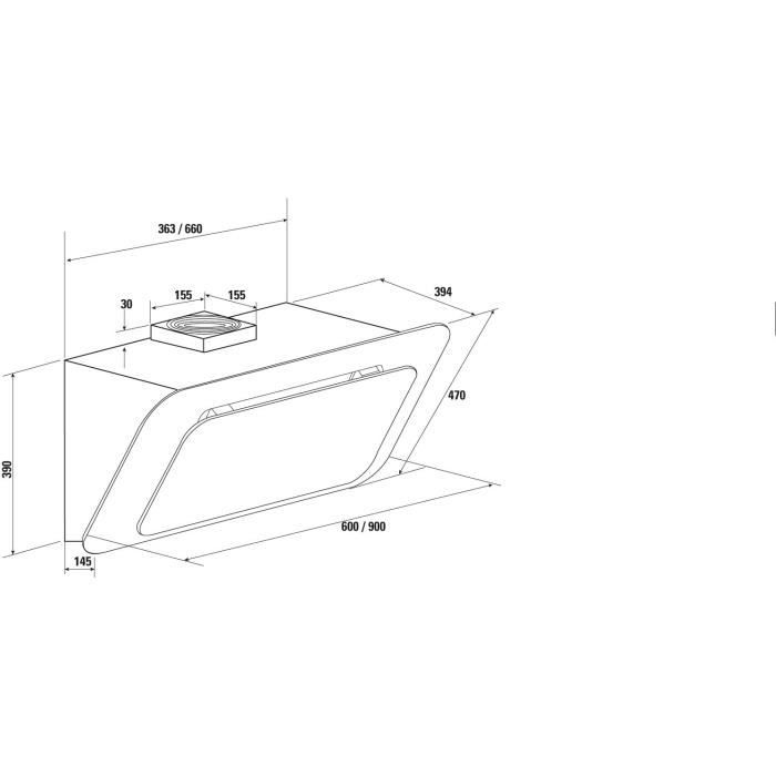  BHV6961B-Hotte murale-Evacuation / recyclage-5922