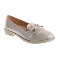MOCASSIN Mocassins femme vernis noir ou gris à franges bout MOCASSIN Mocassins femme vernis noir ou gris à franges bout