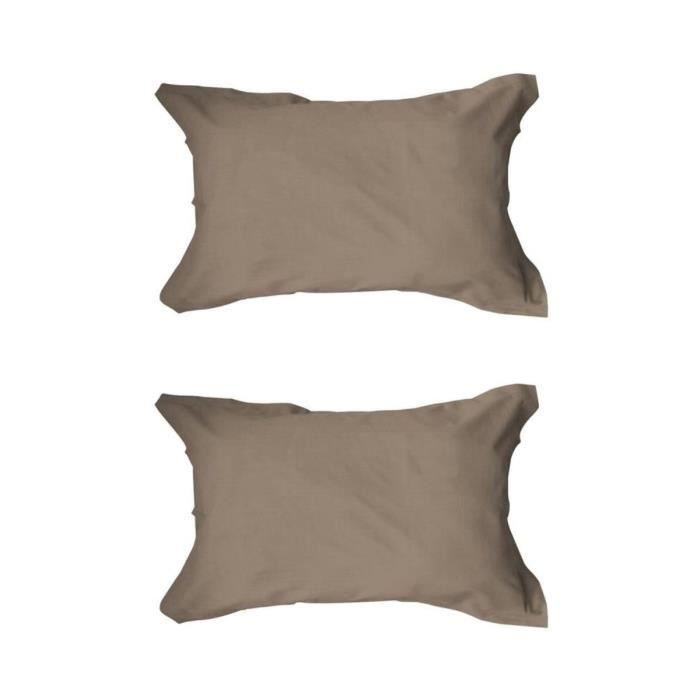 TODAY Lot de 2 taies d'oreiller 50x70cm Bronze