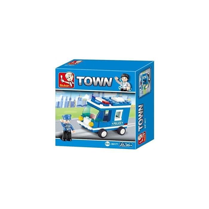 Briques Compatibles Lego Construction La ville Petit Camion De Police Sluban