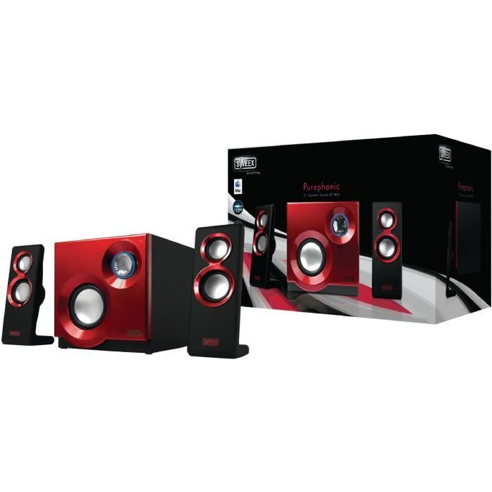 Sweex Système de haut-parleurs 2.1 Purephonic 60 Watts Rouge