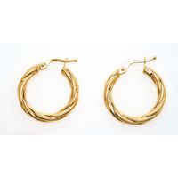 Boucle d'oreille Creoles or torsadee lisse fil .3mm 20mm Boucle d'oreille Creoles or torsadee lisse fil .3mm 20mm