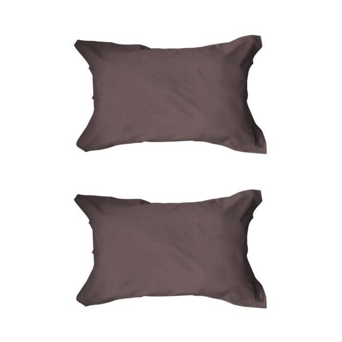 TODAY Lot de 2 taies d'oreiller 50x70cm Cacao