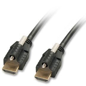 LINDY Câble Premium HDMI® compatible HDMI 2.0 Ultra HD avec Ethernet & 2x verrous type A / A 1m