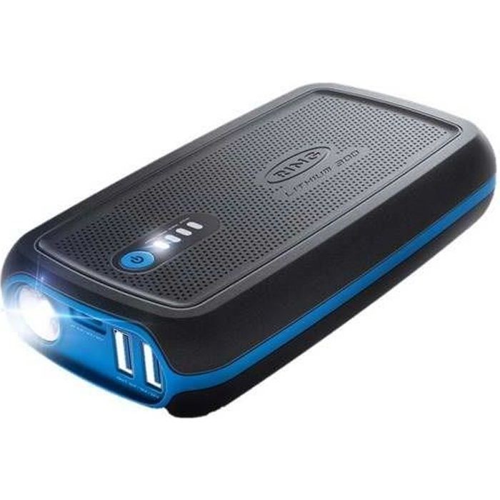 RING Booster démarreur rechargeable 12 V - Lithium 300 - 1300 mAh - USB - LED