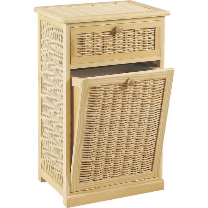 Panier à linge basculant en pin et osier 42x32x… Achat / Vente panier