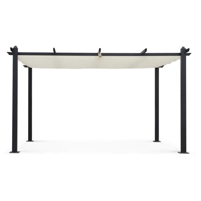 cordoba pergola en aluminium 4x3 m - toile beige - achat / vente