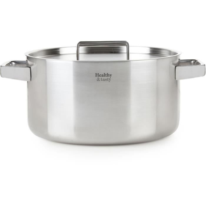 HEALTHY & TASTY HT1007 Set : Poêle à frire + Casserole à sauce + 2 Casseroles avec couvercle (20 cm) - Adapté au four jusqu'à 240 °C