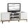 Meuble banc TV vintage RIGA MDF blanc et bois