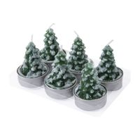 BOUGIE DÉCORATIVE Lot de 6 bougies chauffe-plat sapin BOUGIE DÉCORATIVE Lot de 6 bougies chauffe-plat sapin
