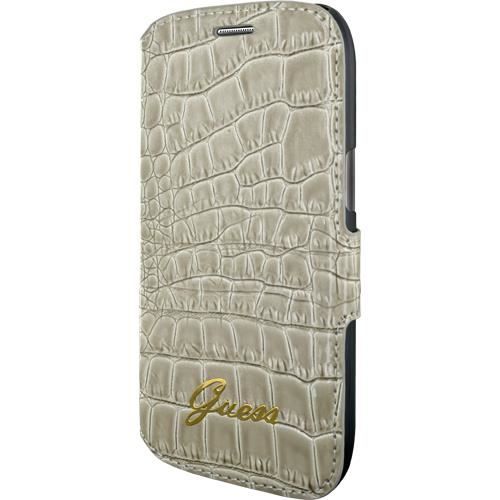 GUESS Etui à rabat pour Samsung Galaxy Ace 4 - Effet croco - Beige