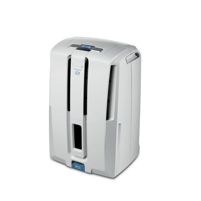 DELONGHI DD30P Déshumidificateur électrique 30 litres / jour - Ecran LCD - 3 systèmes d'évacuation - Minuteur