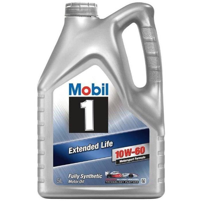 MOBIL 1 Huile moteur kilométrage élevé Extended Life - 10W60 - Synthétique - 5L