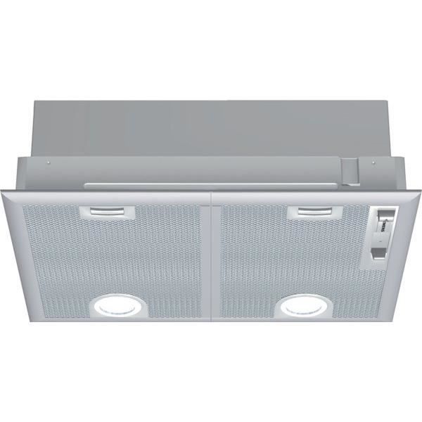 SIEMENS LB55564 Hotte Groupe Filtrant - Evacuation ou recyclage - 650m3-h max - 70dB max avec booster - 4 vitesses - L53cm - Gris