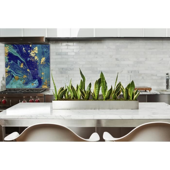 Fond de hotte "Marbre bleu abstrait"2