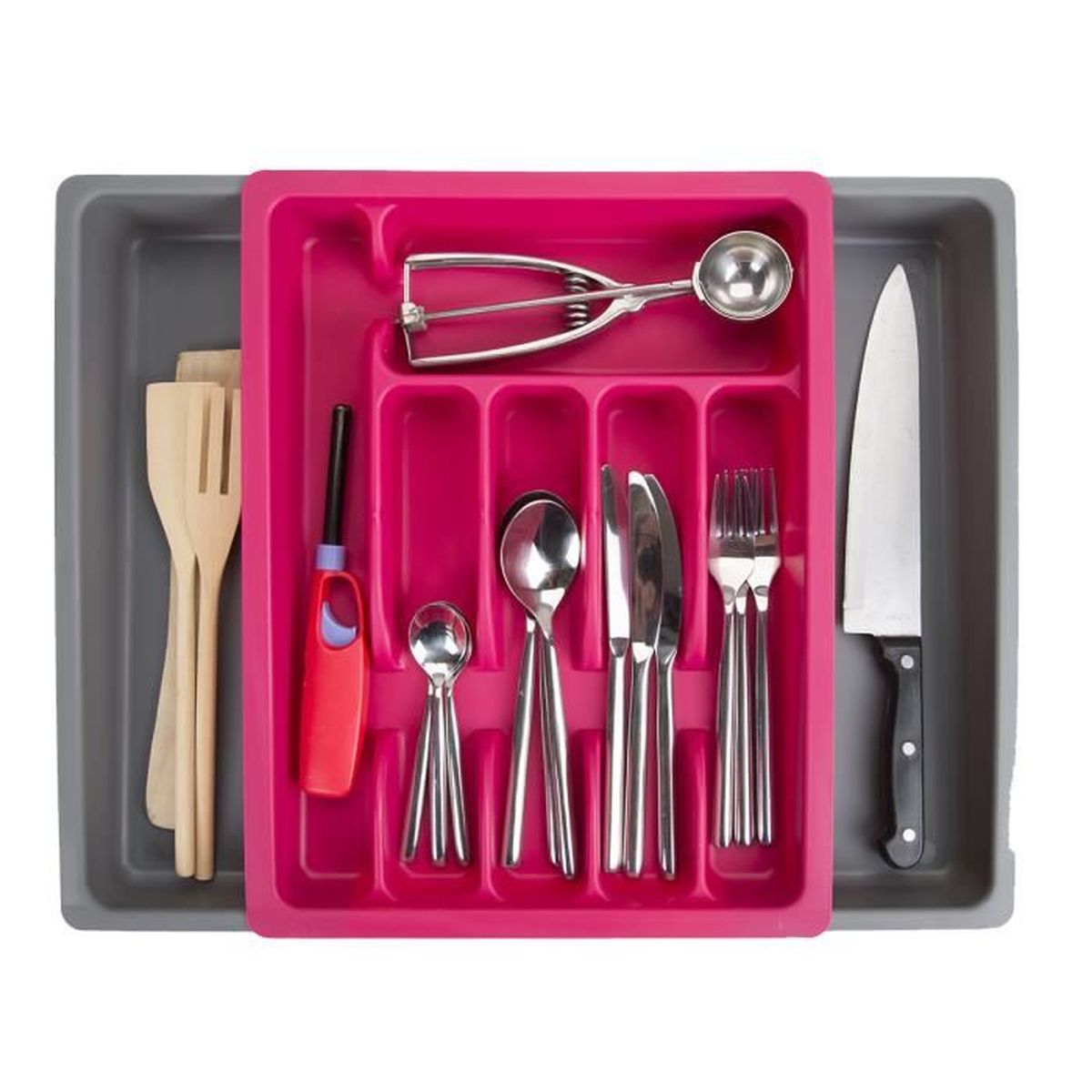 Organisateur De Tiroir Lifewit Extensible - Range-couverts Avec Séparateurs, Pour Couteaux Et Cuillères
