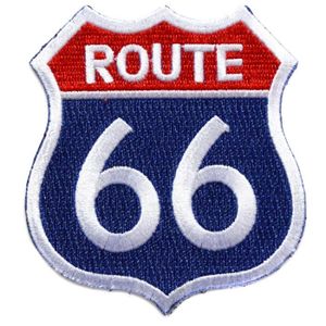 ecusson route 66 biker motard moto usa us thermocollant grand format 25x23cm patche badge