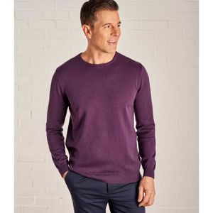 Rond Violet Coton Col À Peigné Homme Woolovers Pull Claire Prune b6f7Yyg