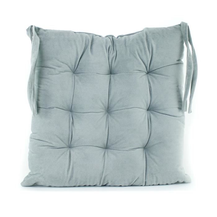 ANDORA Galette de Chaise Kassidy - 40x40 cm - Gris - Non déhoussable