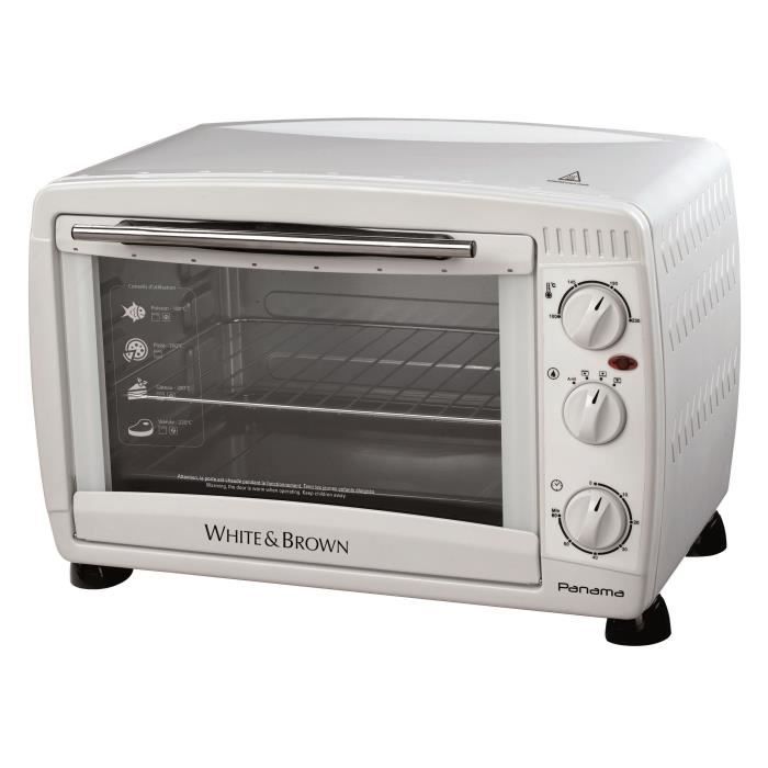 WHITE & BROWN MF 285-Mini four-26 L-1500 W-Voûte sole ou convection et chaleur tournante-Blanc