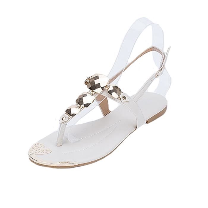 Grand noir Sandale De Beige Femme A Diamant Faux Hee Fille Fw1dFx