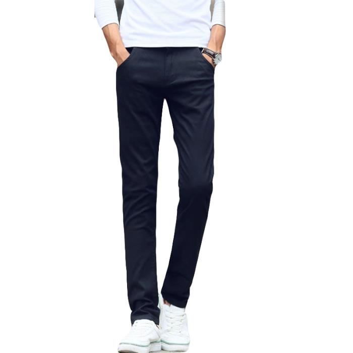 Noir Homme En Slim Pantalon Mode Hommes Casual Chino Uni 80wXnOkNPZ