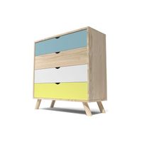 COMMODE DE CHAMBRE Commode Viking Scandinave Bleu pastel Blanc et Jau COMMODE DE CHAMBRE Commode Viking Scandinave Bleu pastel Blanc et Jau
