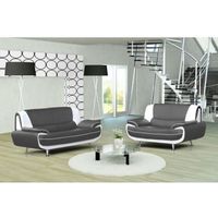 CANAPÉ - SOFA - DIVAN Canapé design 3+2 bregga 2 gris blanc CANAPÉ - SOFA - DIVAN Canapé design 3+2 bregga 2 gris blanc