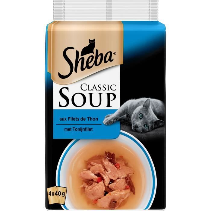 Sachets Classic Soup aux Filets de Thon pour Chat - Sheba - 4x40g