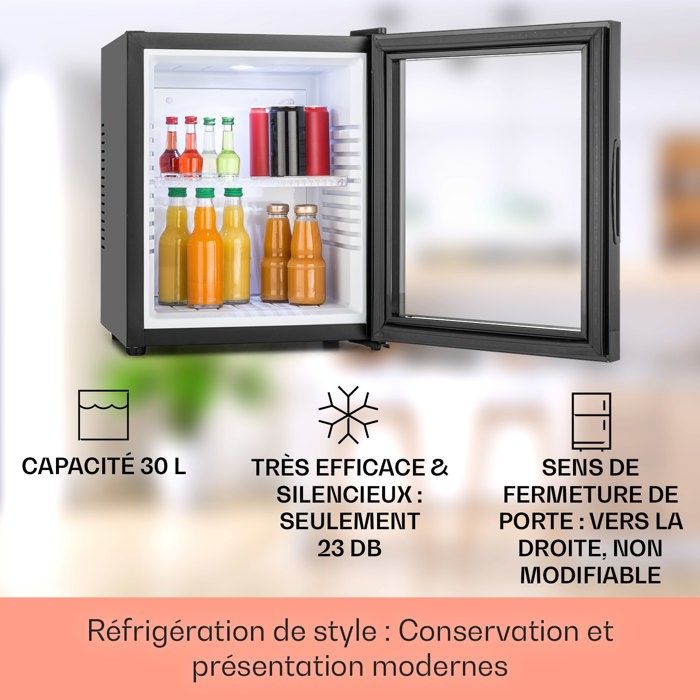 Minibar 36 litres classe B Noir Porte Verre2