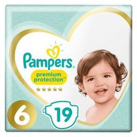 COUCHE PAMPERS Premium Protection Taille 6 15+ kg - 19 Co COUCHE PAMPERS Premium Protection Taille 6 15+ kg - 19 Co