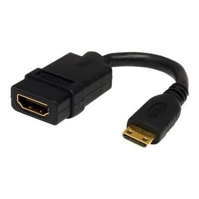 STARTECH Câble adaptateur HDMI haute vitesse de 12 cm - Convertisseur HDMI vers Mini HDMI - F/M - Noir