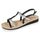 Sandales femme noir doré
