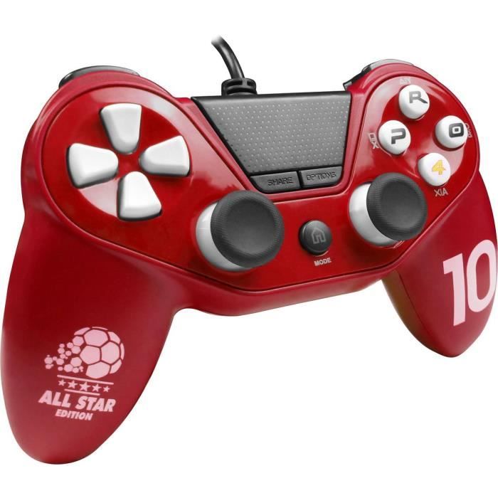 Manette Pro 4 filaire Football All Star Edition Rouge Subsonic pour PS4, PS3 et PC