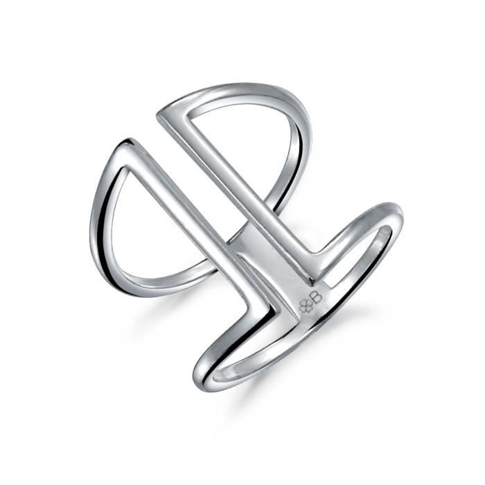 bling jewelry argent 925 bijoux moderne double empilage anneau barre