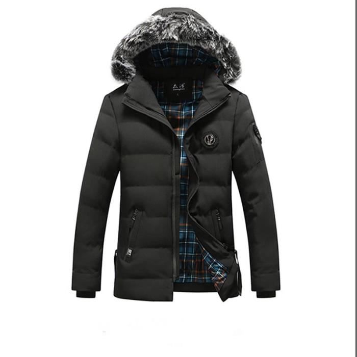 Piel Abrigo Con Hombre Parka Caliente Invierno Capucha Gruesa 0wPO8nNkX