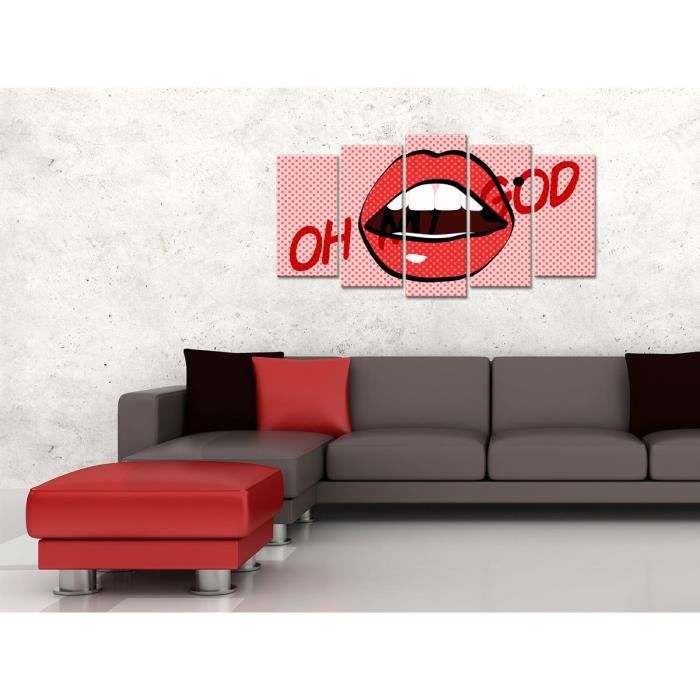 Tableau Déco Bouche Oh My God - 150x80 cm