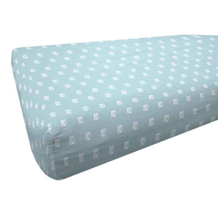 COTE DECO KIDS Drap Housse imprimé British Morning 100% coton - 90x200 cm