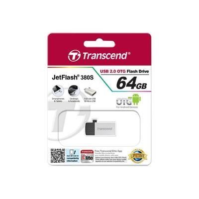 TRANSCEND Clé USB JETFLASH 380 - 64 Go - Placage Argent