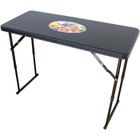 table pliante étroite réglable en hauteur aspect rotin, table de